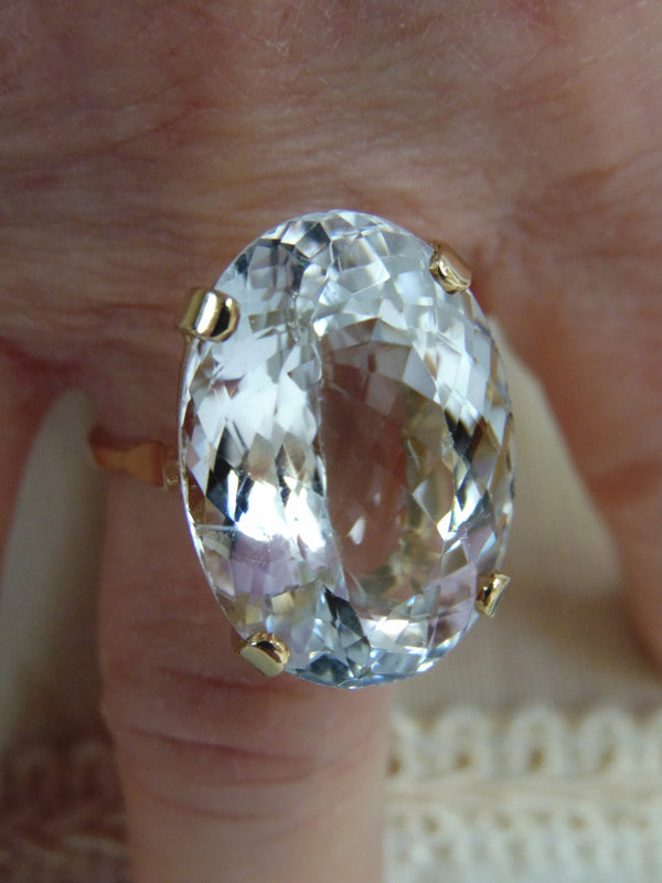 Estate 18k Gold White Topaz Ring - 25 ct Gemstone