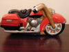 Vintage Timmy Woods Harley Motorcycle Purse: Red Wooden Clutch