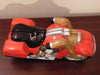 Vintage Timmy Woods Harley Motorcycle Purse: Red Wooden Clutch