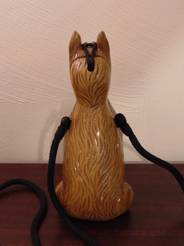 Vintage Timmy Woods Boxer Dog Purse: Hand Carved Wooden Bag
