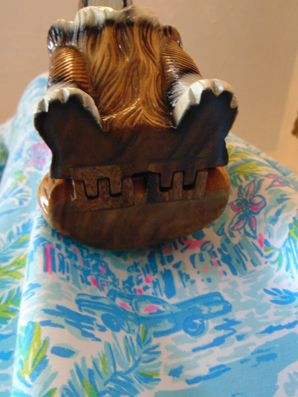 Vintage Timmy Woods Boxer Dog Purse: Hand Carved Wooden Bag