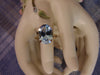 14K Yellow Gold Light Blue Topaz Oval Solitaire Ring - Size 6 1/2
