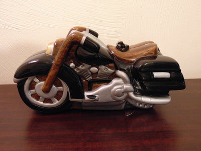 Vintage Timmy Woods Harley Motorcycle Purse: Wooden Novelty Bag