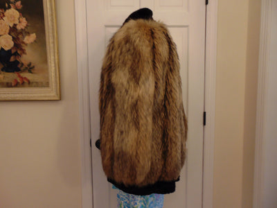 Vintage Tanuki Raccoon Fur Stroller Coat with Beaver Trim