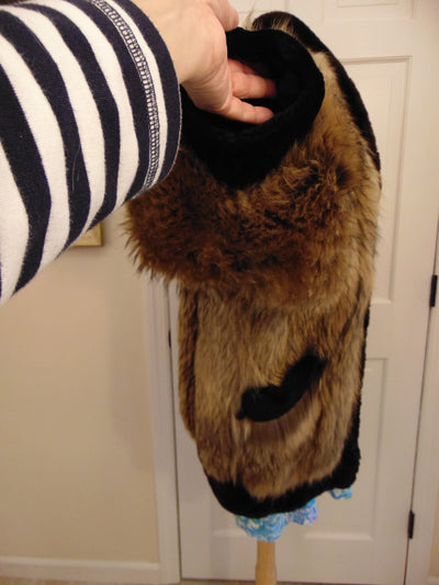 Vintage Tanuki Raccoon Fur Stroller Coat with Beaver Trim