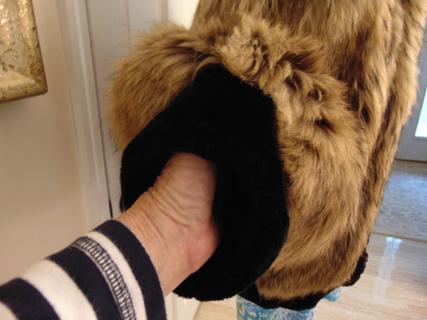 Vintage Tanuki Raccoon Fur Stroller Coat with Beaver Trim