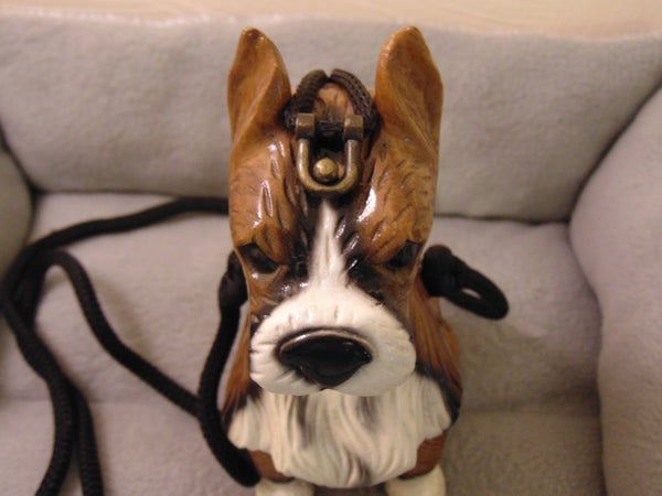 Vintage Timmy Woods Boxer Dog Purse: Hand Carved Wooden Bag