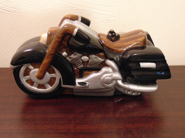 Vintage Timmy Woods Harley Motorcycle Purse: Wooden Novelty Bag