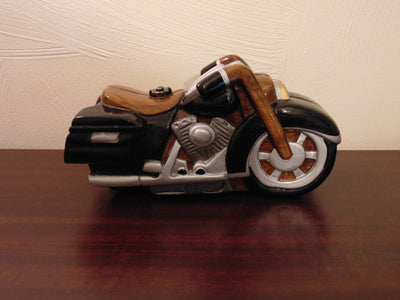 Vintage Timmy Woods Harley Motorcycle Purse: Wooden Novelty Bag