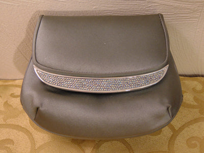 Vintage Judith Leiber Silver Satin Clutch: Wedding Purse