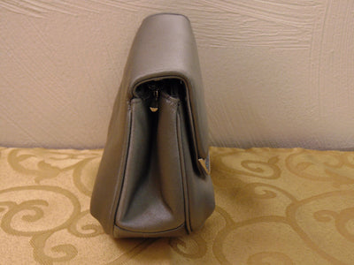 Vintage Judith Leiber Silver Satin Clutch: Wedding Purse