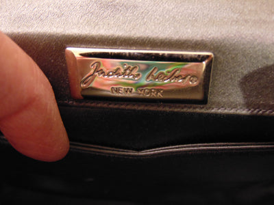 Vintage Judith Leiber Silver Satin Clutch: Wedding Purse