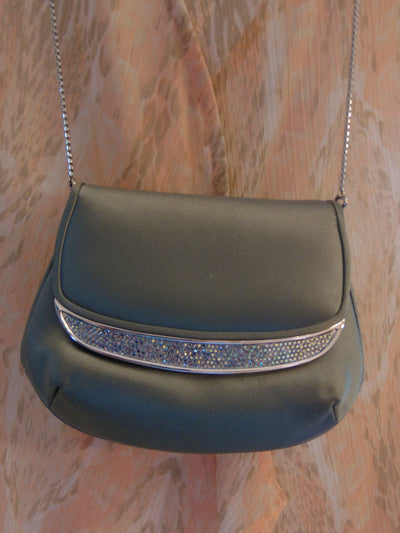 Vintage Judith Leiber Silver Satin Clutch: Wedding Purse