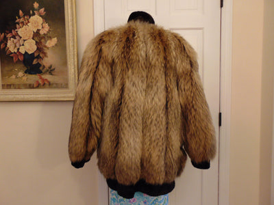 Vintage Tanuki Raccoon Fur Stroller Coat with Beaver Trim