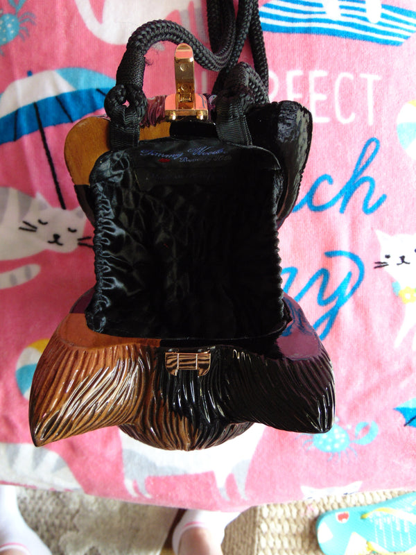 Vintage Timmy Woods Wooden Cat Purse: Signed Collectible Handbag