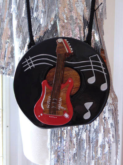 Timmy Woods Wooden Guitar Purse: Handcrafted Acacia Wood, Wearable Art