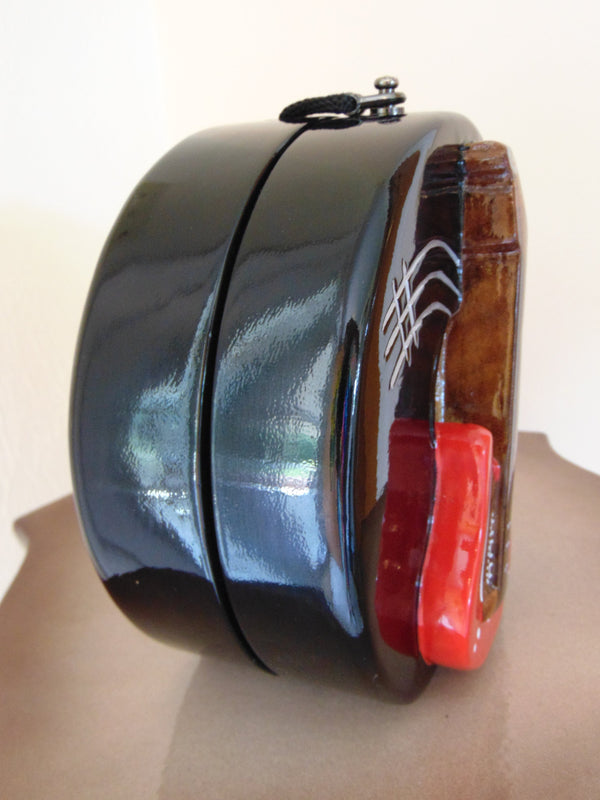 Timmy Woods Wooden Guitar Purse: Handcrafted Acacia Wood, Wearable Art