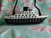 Timmy Woods Vintage Cruise Ship Purse, Acacia Wood, Wearable Art Bag