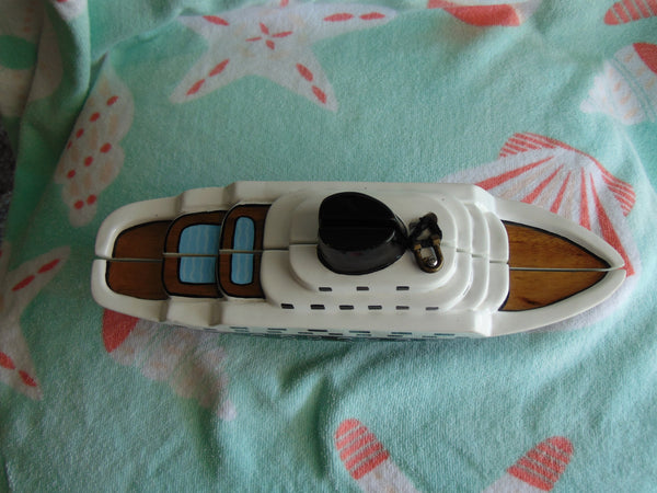 Timmy Woods Vintage Cruise Ship Purse, Acacia Wood, Wearable Art Bag