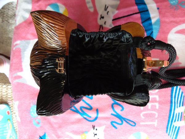 Vintage Timmy Woods Wooden Cat Purse: Signed Collectible Handbag