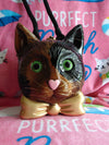 Vintage Timmy Woods Wooden Cat Purse: Signed Collectible Handbag