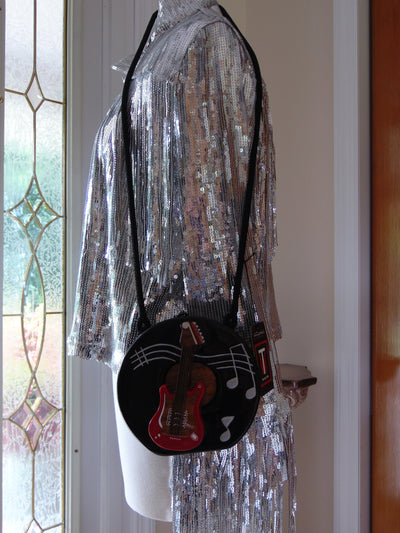 Timmy Woods Wooden Guitar Purse: Handcrafted Acacia Wood, Wearable Art