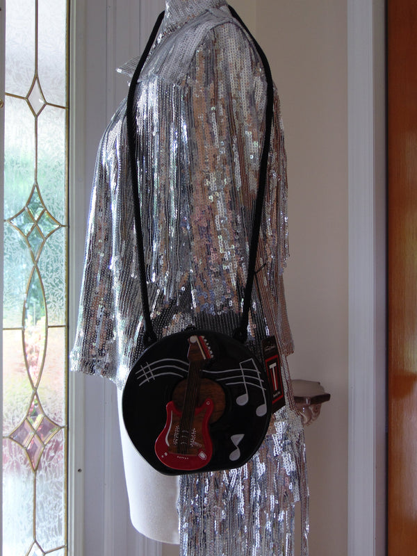 Timmy Woods Wooden Guitar Purse: Handcrafted Acacia Wood, Wearable Art