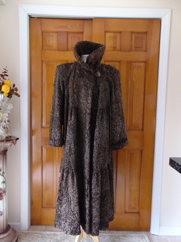Vintage Brown Persian Lamb Full Length Fur Coat - Jones Furs