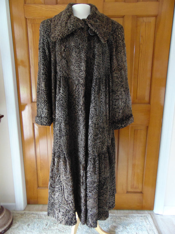 Vintage Brown Persian Lamb Full Length Fur Coat - Jones Furs