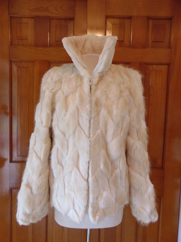 Ivory Sheared Beaver Fur Jacket - Ladies Estate Coat