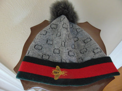 Fur Tasseled Ski Cap and Gloves Set - Girls Winter Gift