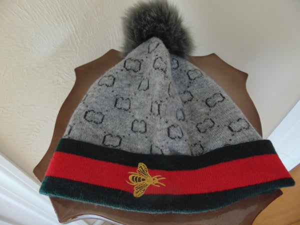Fur Tasseled Ski Cap and Gloves Set - Girls Winter Gift