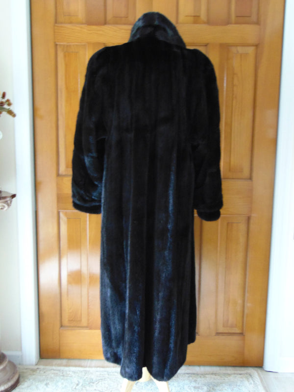 Vintage Long Black Mink Fur Coat - Cosmo Furs