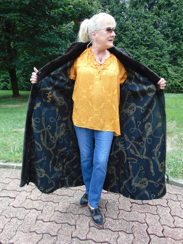 Vintage Long Black Mink Fur Coat - Cosmo Furs
