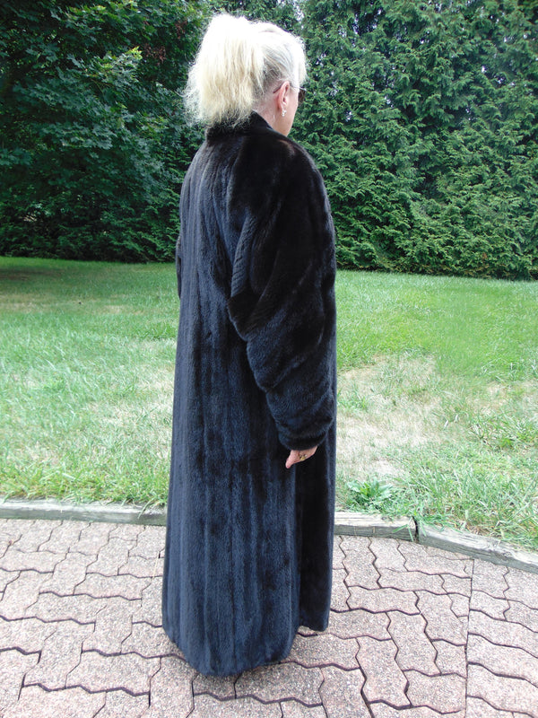 Vintage Long Black Mink Fur Coat - Cosmo Furs