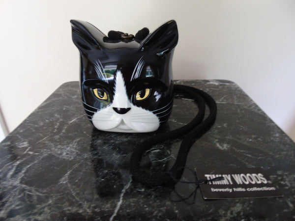 Timmy Woods Vintage Black Cat Purse, Rare Collectible Handbag