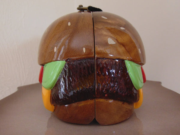 Rare Timmy Woods Cheeseburger Purse: Acacia Wood Wearable Art