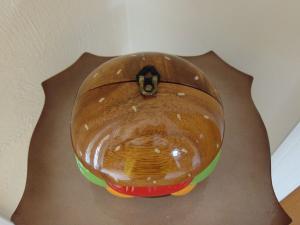 Rare Timmy Woods Cheeseburger Purse: Acacia Wood Wearable Art