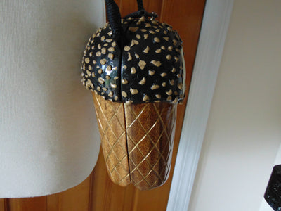 Timmy Woods Ice Cream Cone Purse: Hand Carved Acacia Wood, Retired Design