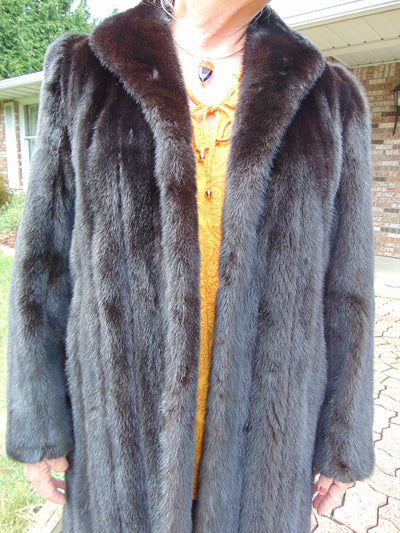 Blackglama Mink Fur Coat: Preloved Full Length Ranch Mink