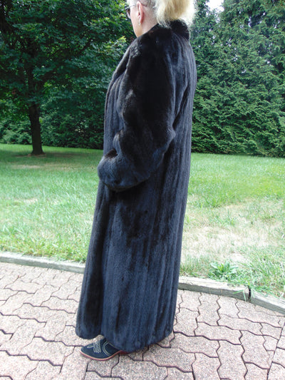 Vintage Long Black Mink Fur Coat - Cosmo Furs