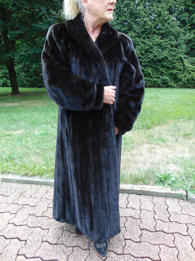 Vintage Long Black Mink Fur Coat - Cosmo Furs