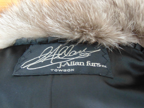 Vintage Brown Mink Coat: Silver Fox Tuxedo Trim, J. Allan Furs