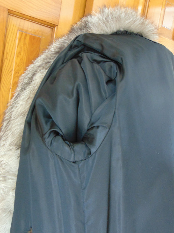 Vintage Brown Mink Coat: Silver Fox Tuxedo Trim, J. Allan Furs