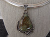 Sterling Silver Serpentine Jasper Pendant Necklace - Italy 925 Omega Chain