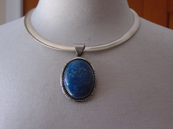 925 Sterling Silver Jasper Pendant Necklace - Western Rodeo Style