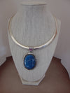 925 Sterling Silver Jasper Pendant Necklace - Western Rodeo Style