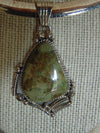 Sterling Silver Serpentine Jasper Pendant Necklace - Italy 925 Omega Chain