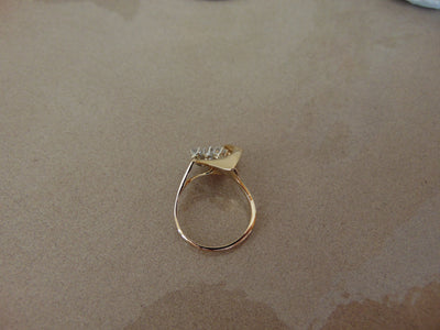 14K Yellow Gold Diamond Cluster Ring - Size 6.5