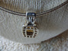 Sterling Silver Omega Chain Necklace: Faux Citrine & Diamond Pendant